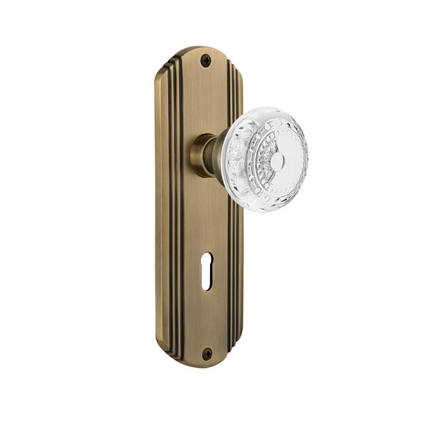 Nostalgic Warehouse Deco Plate with Crystal Knob Double Dummy Oil-Rubbed Bronze Nostalgic Warehouse Deco Plate with Crystal Knob Double Dummy Oil-Rubbed Bronze